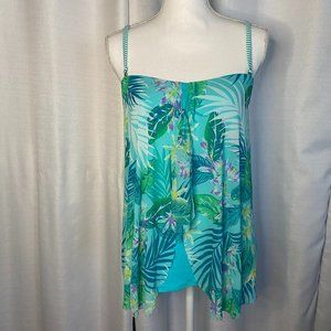 Beach House Tankini Swimsuit only TOP Size 10